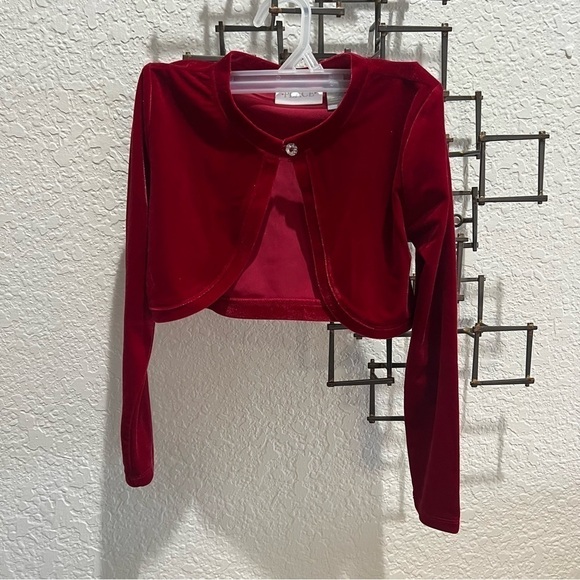The Children's Place - Red velvet shrug/cardigan - Size S/P 5/6 - New - Picture 3 of 5